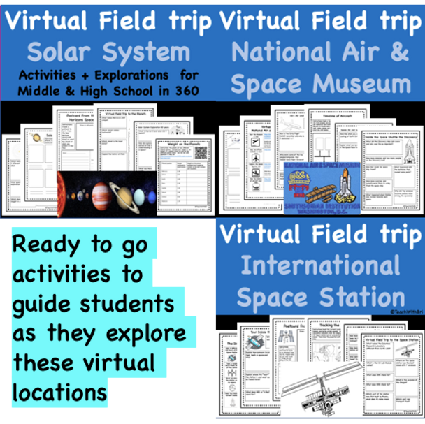 Discount Bundle- Space Virtual Field Trips Pack for Middle & High School- 6 Trips for the Price of 4!