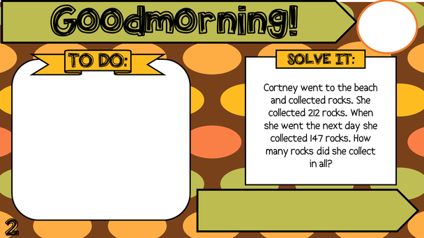 Third Grade November Editable Morning Message Solve It