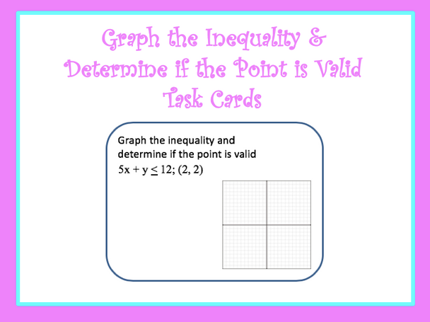 Determine if the Point Fits the Inequality Task Cards 
