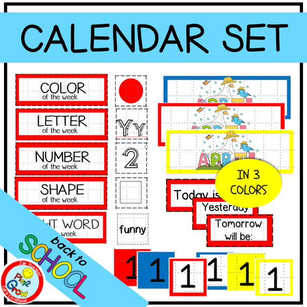 ALL YEAR PRESCHOOL CALENDAR SET AND LEARNING CENTER