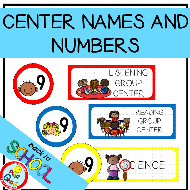 MATH AND LITERACY CENTER NAMES AND NUMBERS