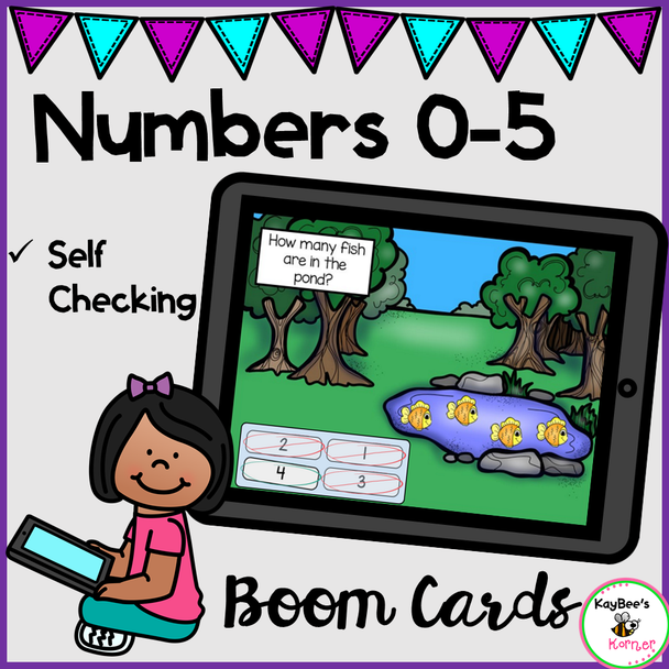 Counting and Cardinality Numbers 0-5 Digital Boom Cards