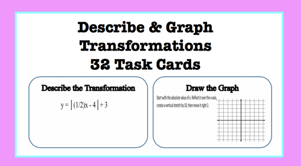 Describe & Graph Transformations Task Cards