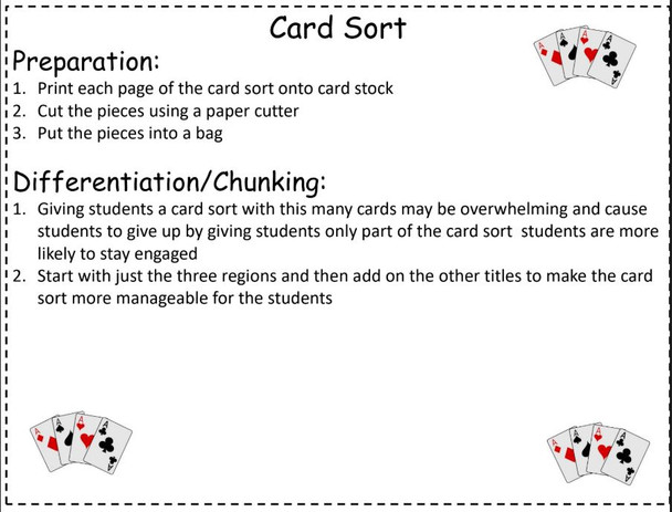 North vs. South Card Sort