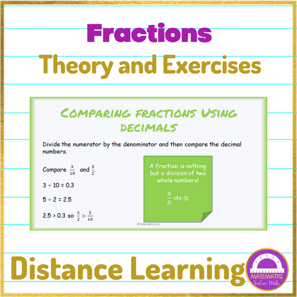 Distance Learning Maths Fractions Online Lesson