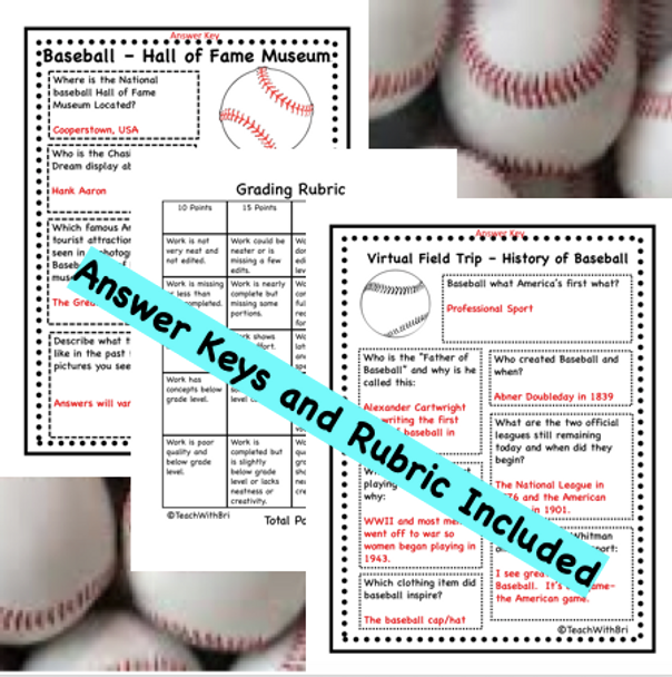 Virtual Field Trip to the Baseball Stadium- History and About the Game- Distance PE Lesson