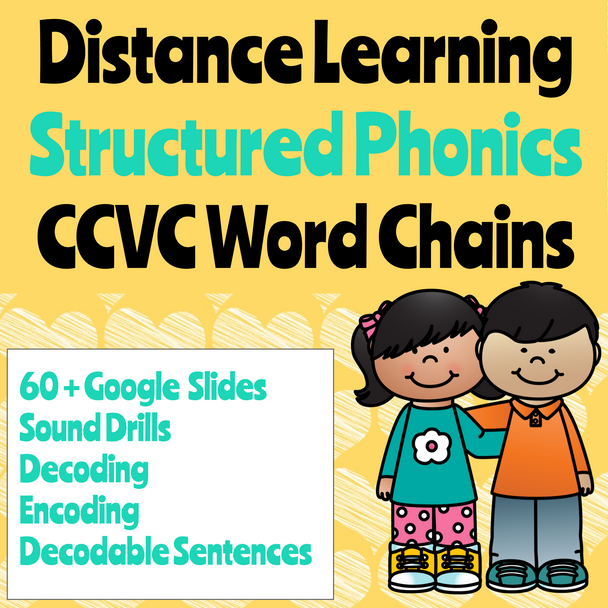 Distance Learning CCVC Word Chain Google Slides (Remote Ready Resource)