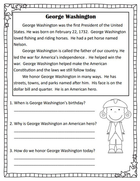 Presidents' Day Passages with Comprehension Questions *No Prep*
