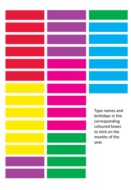 Monster Birthday Chart