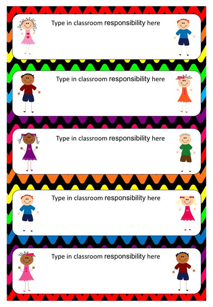 Classroom Responsibility Chart (Kids Theme)