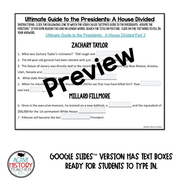 Ultimate Guide to the Presidents Video Worksheet Part 3 Print and Digital