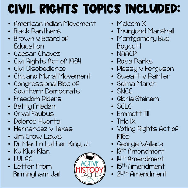 Civil Rights Bingo