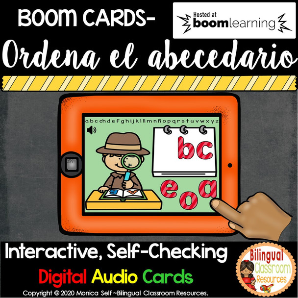 BOOM Cards Letter Order in Spanish-Ordena el abecedario (Distance learning)