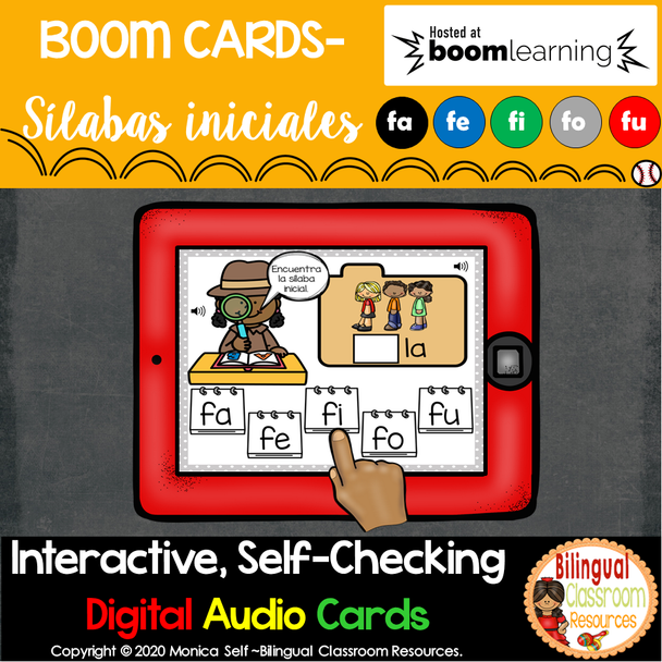 BOOM Cards Sílabas iniciales-fa, fe, fi, fo, fu (Distance Learning)