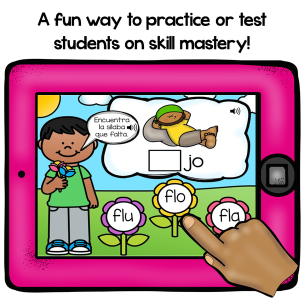 BOOM Cards Sílabas trabadas Fl (fla, fle, fli, flo and flu)- Distance Learning