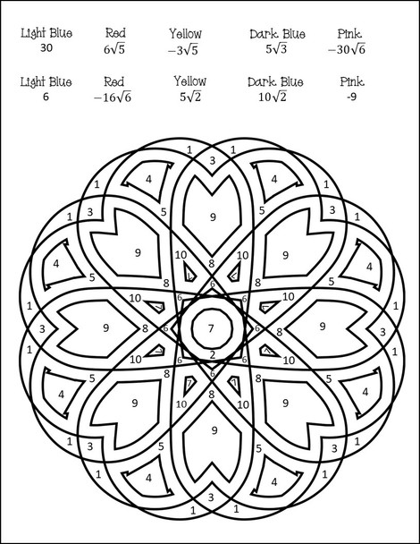 Simplifying Radicals Coloring Activity