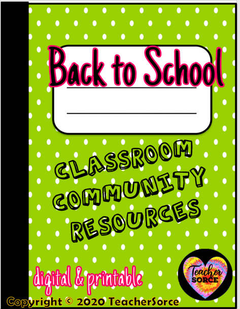 Back to School Digital Pack-Classroom Community Resources