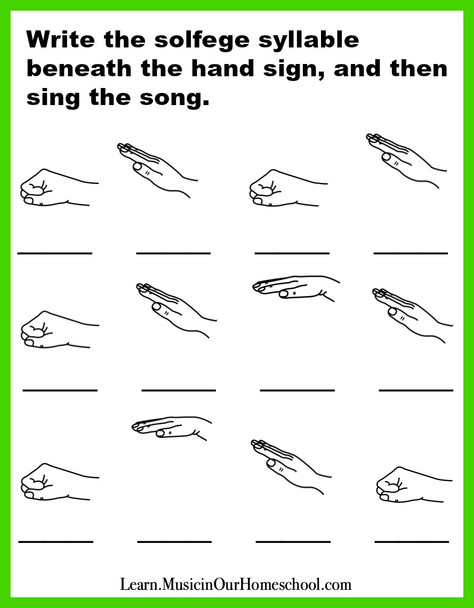 Beginning Sight Singing with Solfege Hand Signs printable set