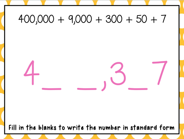 4th Grade Number Forms to the Millions Digital Boom Cards Distance Learning