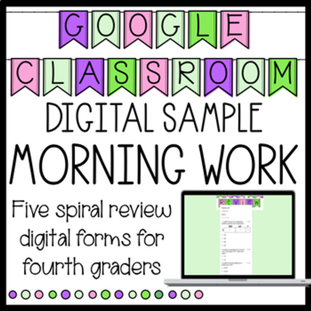 Distance Learning SAMPLE 1st Nine Weeks Spiral Review Google Classroom 4th Grade