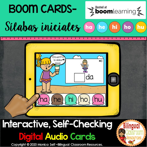 BOOM Cards Sílabas iniciales Letra H- ha, he, hi, ho, hu (Distance Learning)