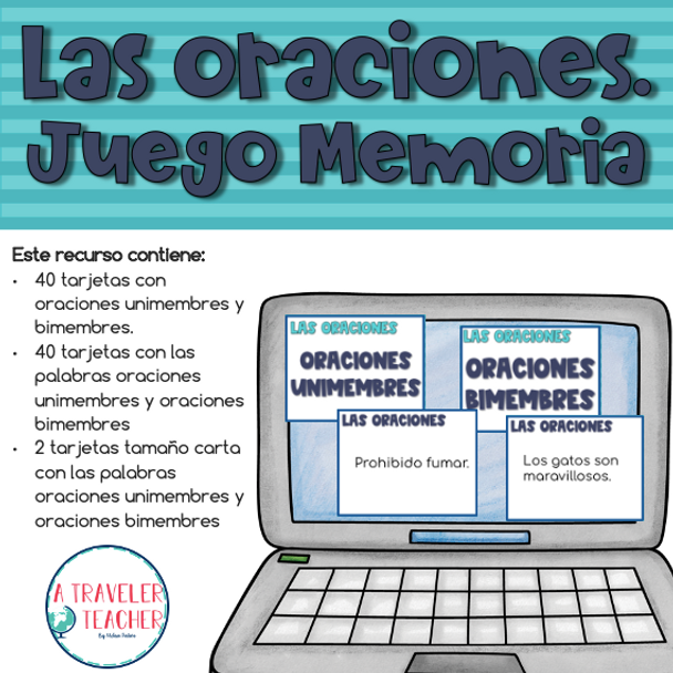 Las Oraciones Juego Memoria (Memory Game Complete Sentences in Spanish)