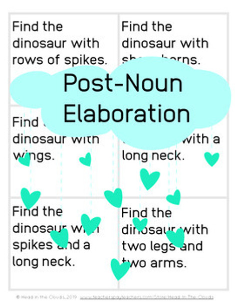 Post-Noun Elaboration: Dinosaurs & Dragons