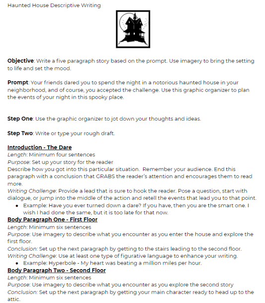 Google: Digital Halloween Writing Unit