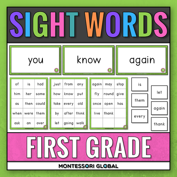 First-grade Sight Words

Practice first-grade sight words daily with sight word PowerPoint presentations, sight word charts, and sight word flash cards. They are great first-grade morning meeting activities.

Teaching first-grade sight words is an important part of early literacy development as young children begin their educational journey. To improve reading fluency and produce strong, confident readers, these high-frequency words should be readily recognized by sight. First-grade is an excellent time to introduce and repeat these sight words, laying the groundwork for future reading success.