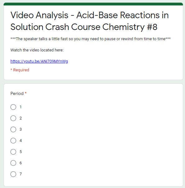 Video Analysis - Acid-Base Reactions in Solution Crash Course Chemistry 8