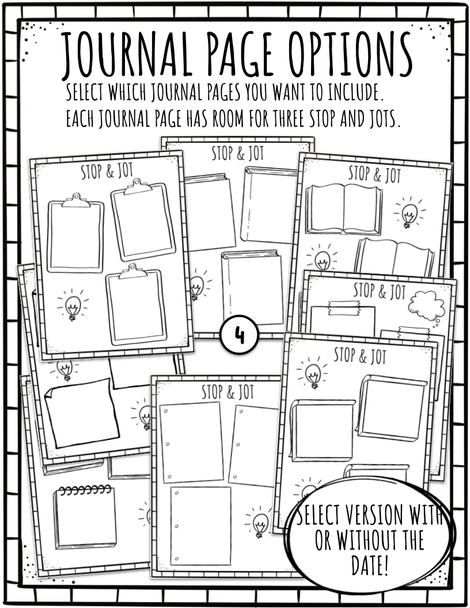 Stop and Jot Reflection Log / Journal (Nonfiction Text)