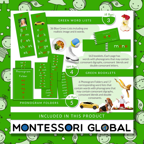 Montessori Green Reading Series - Phonograms