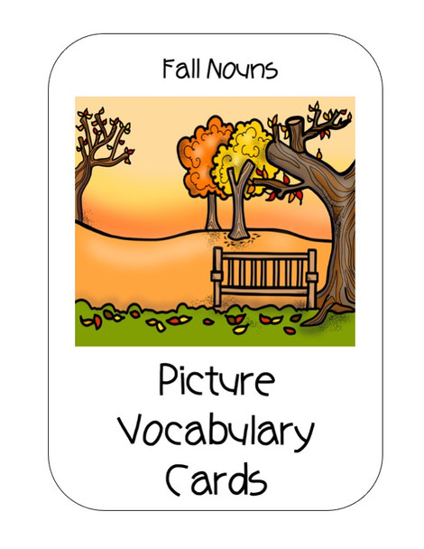 Fall Nouns Vocabulary Cards Cover