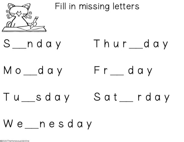 Fill in the Missing Letters Worksheet