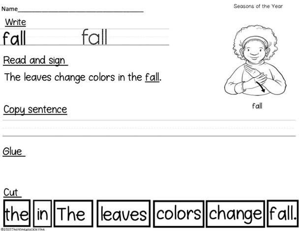 Fall worksheet