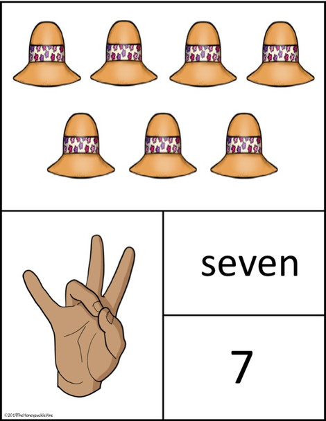 # 7 ASL Summer Math Card    Use all together or cut pieces apart for games.