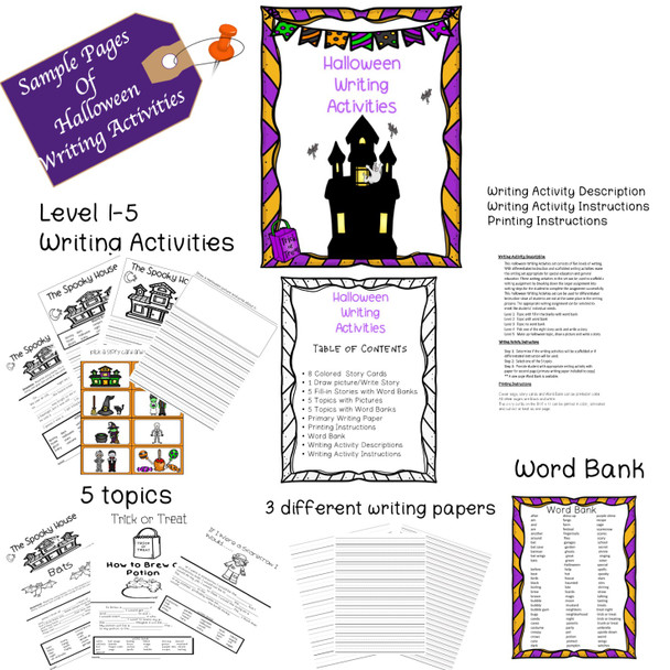 Halloween Writing Activities Preview