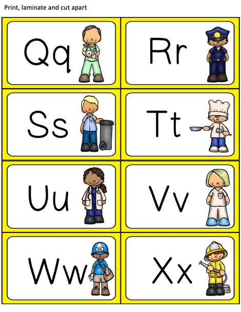 Q-X Alphabet Cards