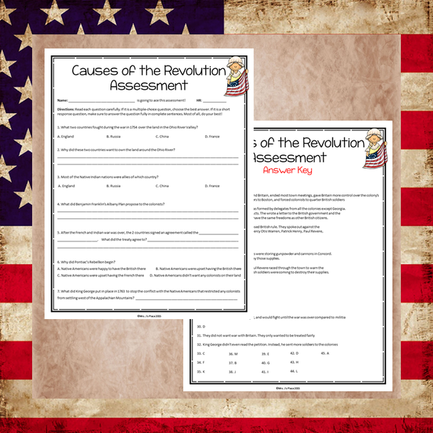 Causes of the American Revolution Assessment