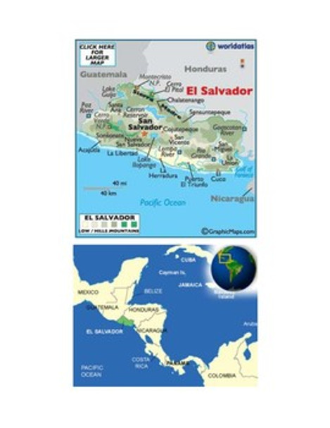 El Salvador Map Scavenger Hunt