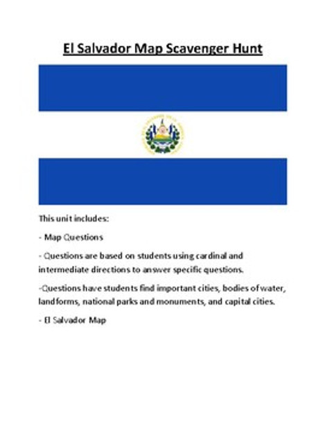 El Salvador Map Scavenger Hunt