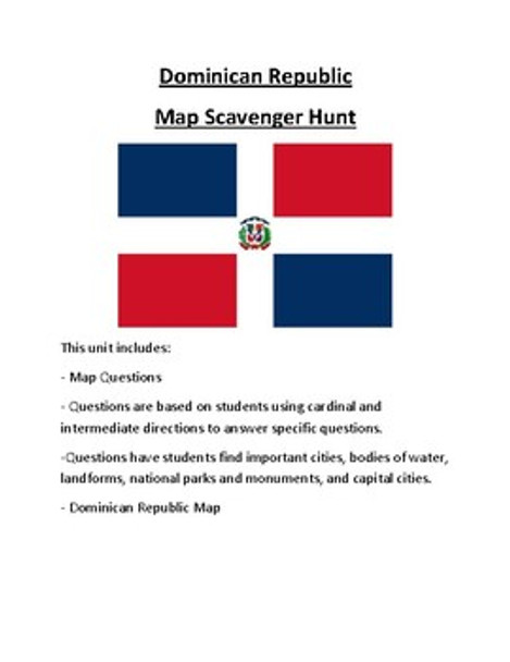 Dominican Republic Map Scavenger Hunt