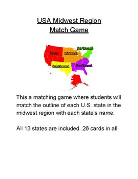 USA Midwest Region Match Game