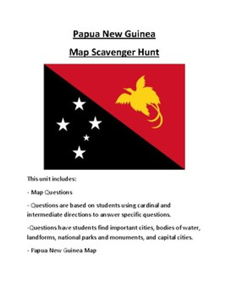 Papua New Guinea Map Scavenger Hunt