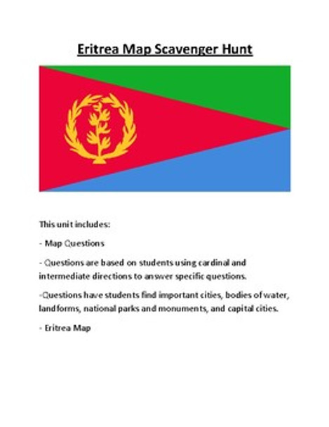 Eritrea Map Scavenger Hunt
