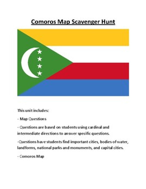 Comoros Map Scavenger Hunt