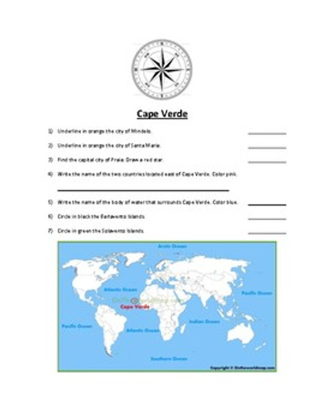 Cape Verde Map Scavenger Hunt