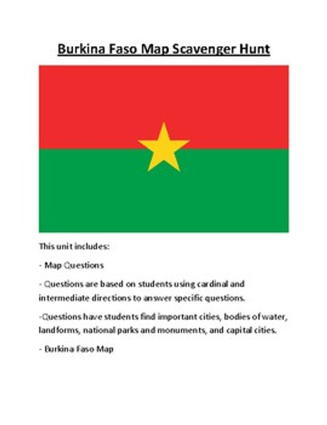 Burkina Faso Map Scavenger Hunt