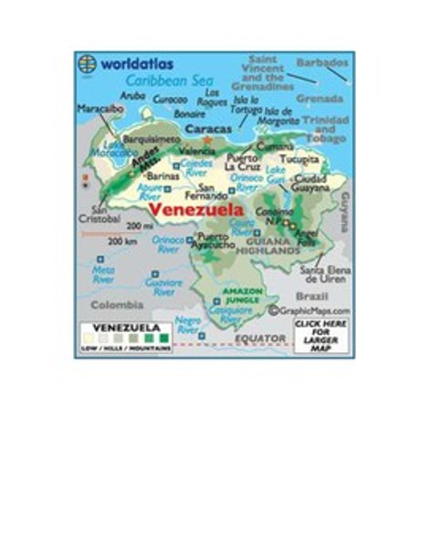 Venezuela Map Scavenger Hunt