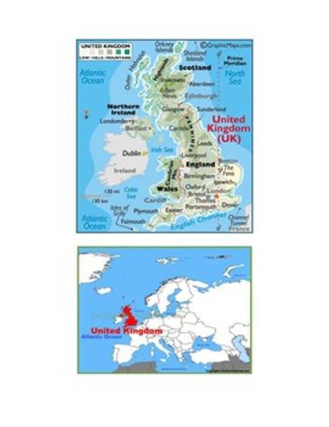 United Kingdom Map Scavenger Hunt